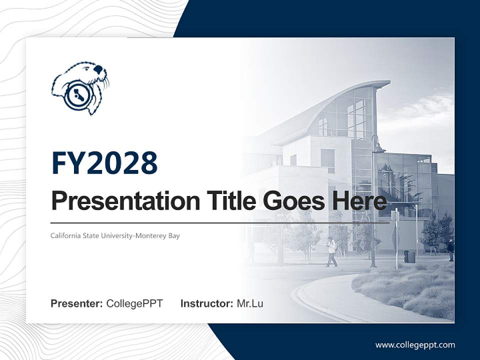 California State University-Monterey Bay Academic Presentation/Research Findings Report PPT Template4:3 ratio PPT effect preview image5