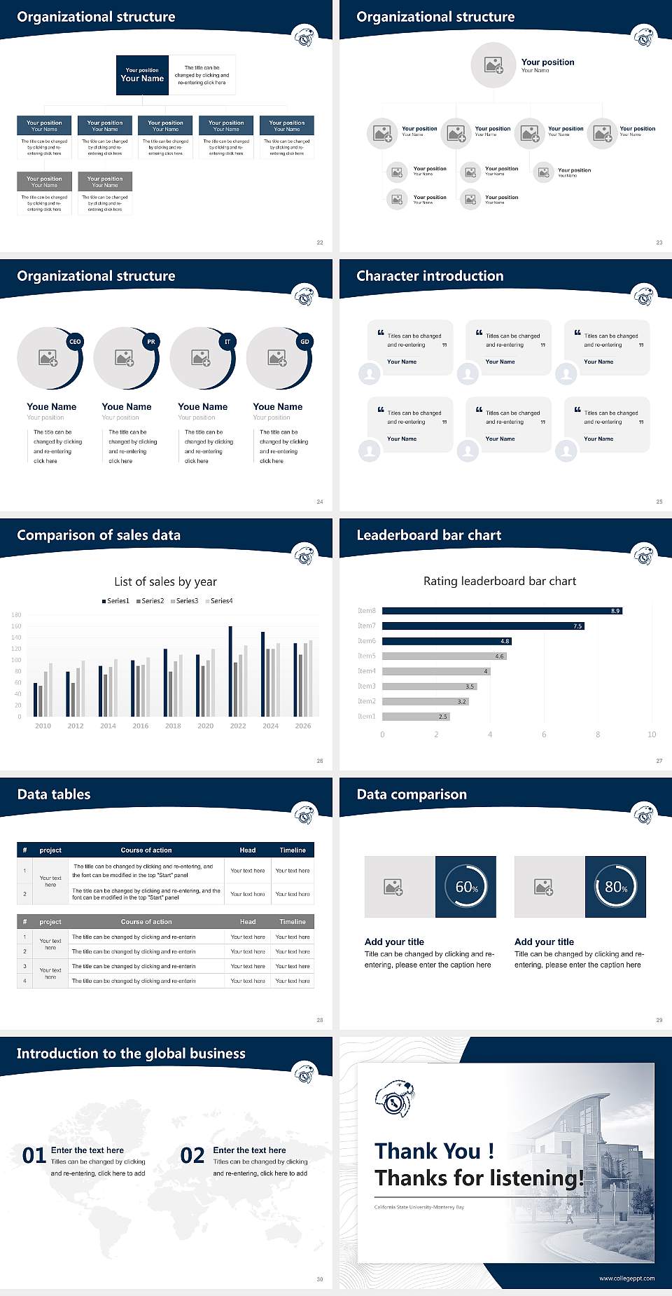 California State University-Monterey Bay Academic Presentation/Research Findings Report PPT Template4:3 ratio PPT effect preview image4