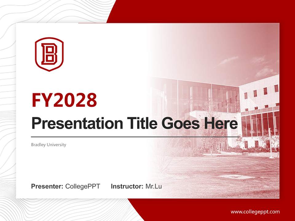Bradley University Academic Presentation/Research Findings Report PPT Template4:3 ratio PPT effect preview image5