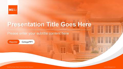 Bowling Green State University-Main Campus Lecture Sharing and Networking Event PPT Template