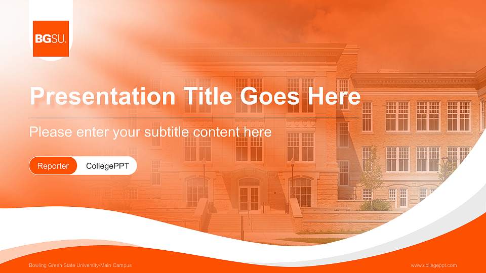 Bowling Green State University-Main Campus Lecture Sharing and Networking Event PPT Template16:9 ratio PPT effect preview image