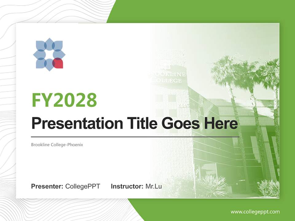 Brookline College-Phoenix Academic Presentation/Research Findings Report PPT Template4:3 ratio PPT effect preview image5