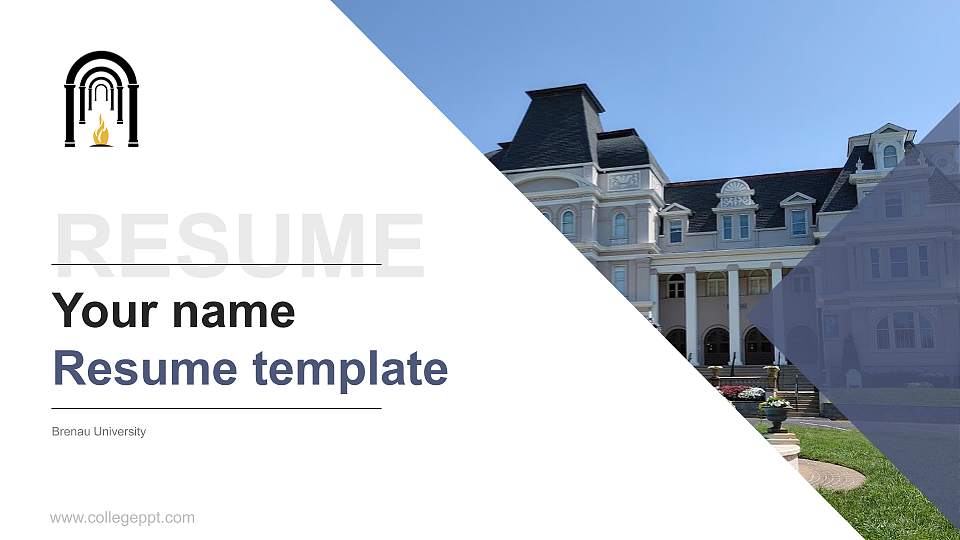 Brenau University Resume PPT Template16:9 ratio PPT effect preview image