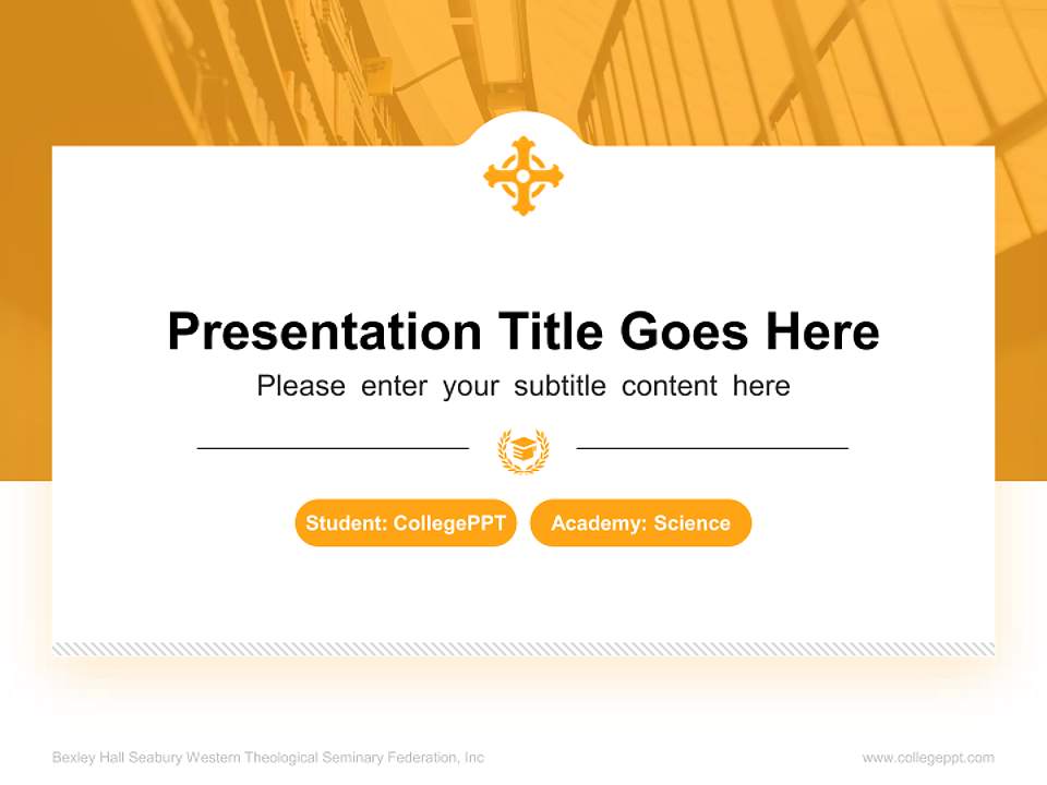 Bexley Hall Seabury Western Theological Seminary Federation, Inc National Scholarship Defense PPT Template4:3 ratio PPT effect preview image4