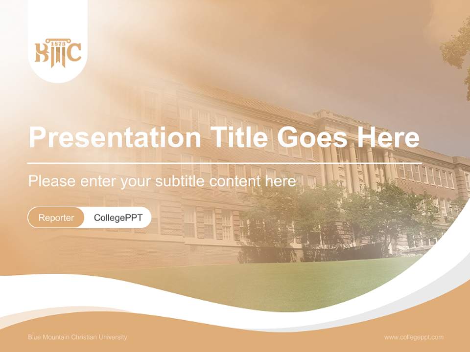 Blue Mountain Christian University Lecture Sharing and Networking Event PPT Template4:3 ratio PPT effect preview image4