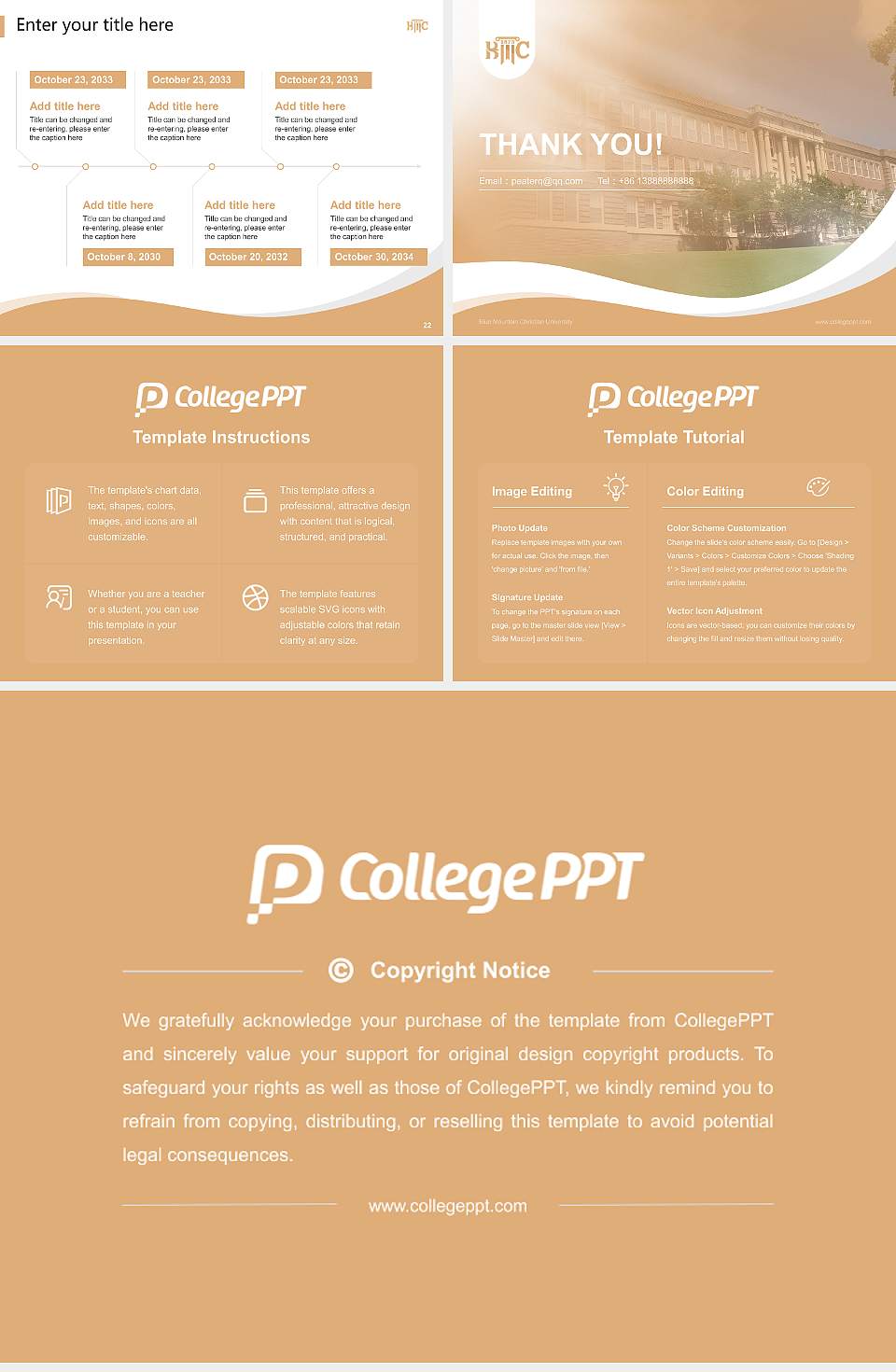 Blue Mountain Christian University Lecture Sharing and Networking Event PPT Template4:3 ratio PPT effect preview image4