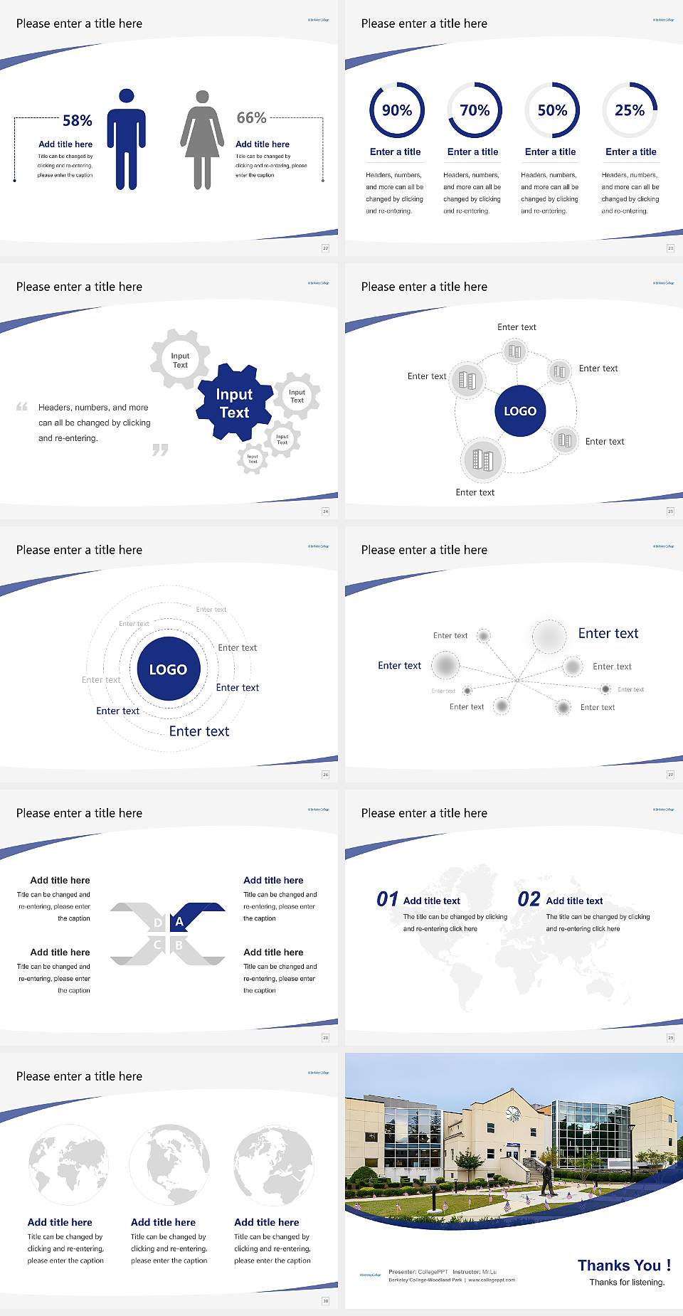 Berkeley College-Woodland Park Course/Courseware Creation PPT Template4:3 ratio PPT effect preview image4