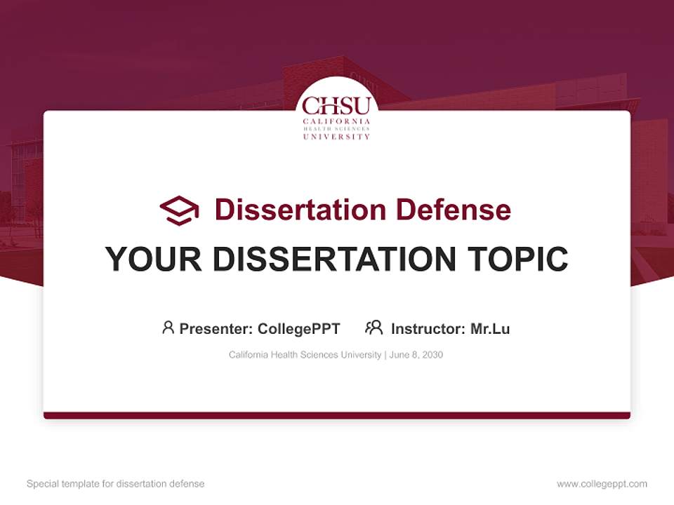 California Health Sciences University Graduation Thesis Defense PPT Template4:3 ratio PPT effect preview image7