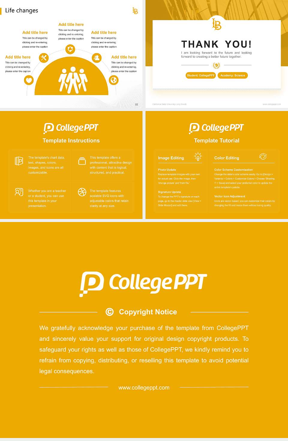 California State University-Long Beach National Scholarship Defense PPT Template4:3 ratio PPT effect preview image4