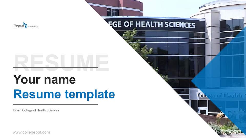 Bryan College of Health Sciences Resume PPT Template16:9 ratio PPT effect preview image