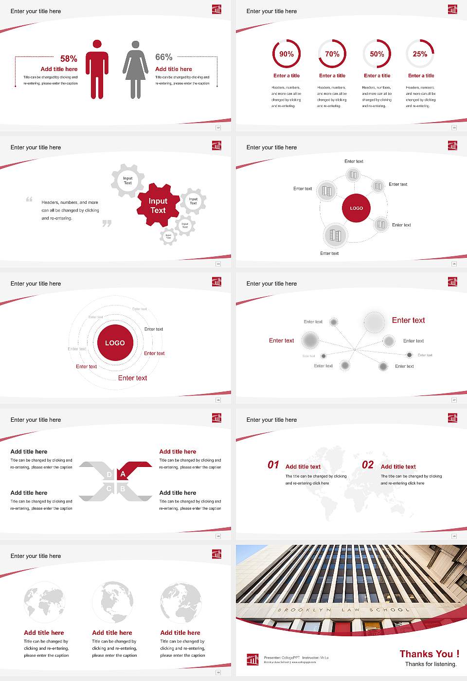 Brooklyn Law School Course/Courseware Creation PPT Template16:9 ratio PPT effect preview image4