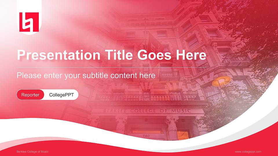 Berklee College of Music Lecture Sharing and Networking Event PPT Template16:9 ratio PPT effect preview image