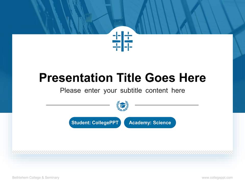 Bethlehem College & Seminary National Scholarship Defense PPT Template4:3 ratio PPT effect preview image4