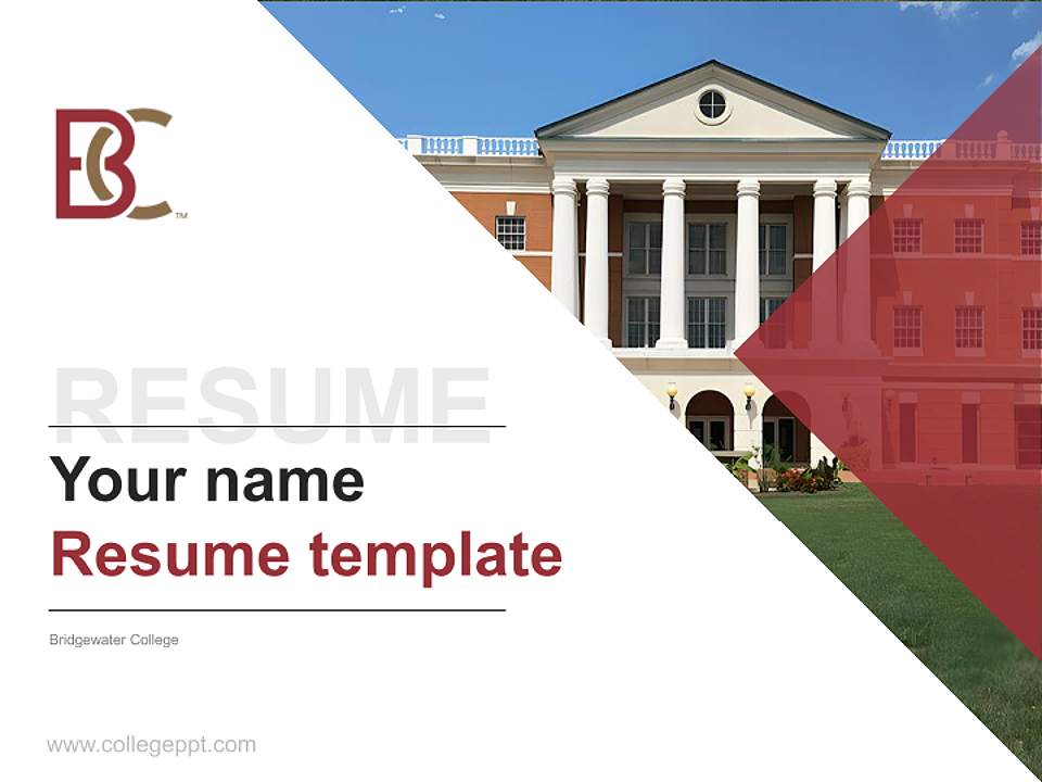 Bridgewater College Resume PPT Template4:3 ratio PPT effect preview image5