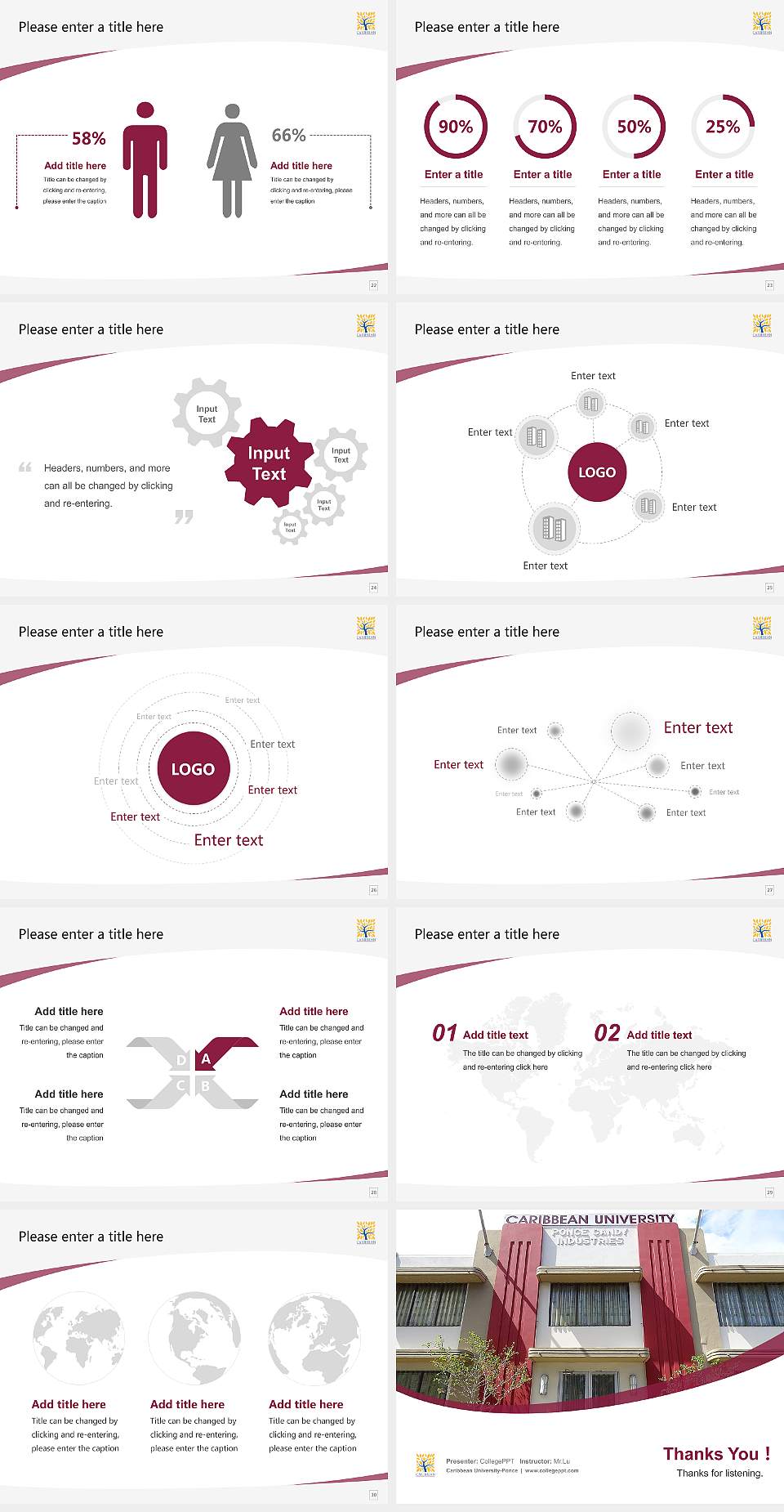 Caribbean University-Ponce Course/Courseware Creation PPT Template4:3 ratio PPT effect preview image4