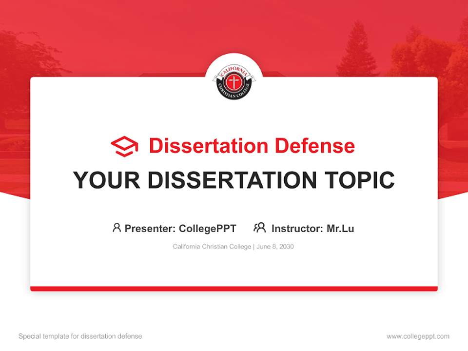 California Christian College Graduation Thesis Defense PPT Template4:3 ratio PPT effect preview image7