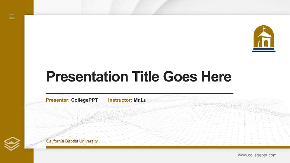 California Baptist University Thesis Proposal/Graduation Defense PPT Template16:9 ratio PPT effect preview image