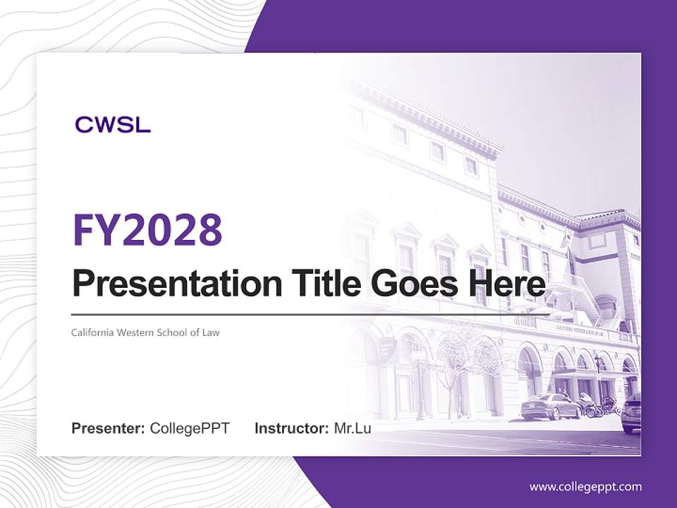 California Western School of Law Academic Presentation/Research Findings Report PPT Template4:3 ratio PPT effect preview image5