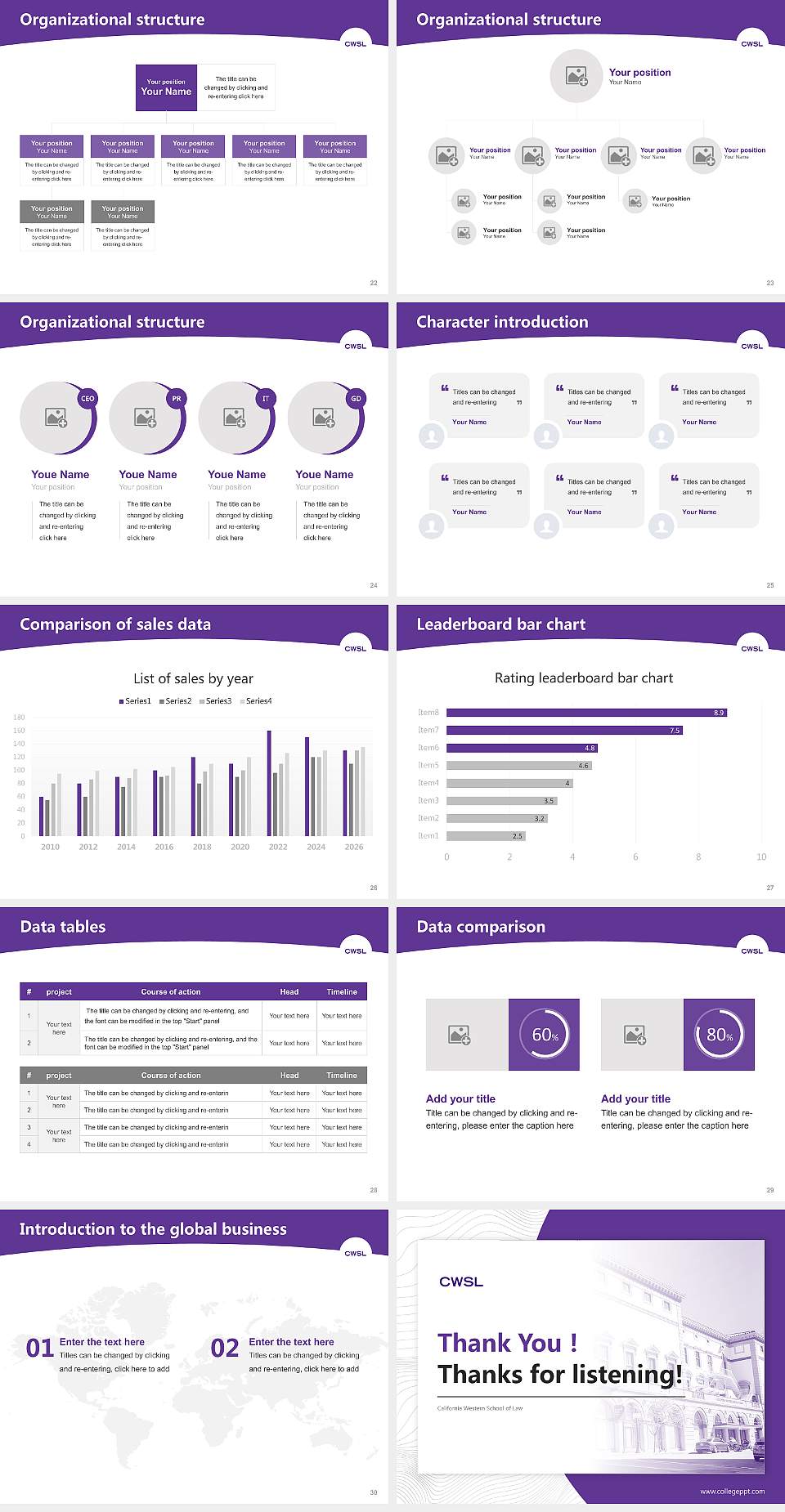 California Western School of Law Academic Presentation/Research Findings Report PPT Template4:3 ratio PPT effect preview image4