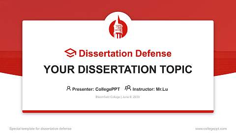 Bloomfield College Graduation Thesis Defense PPT Template