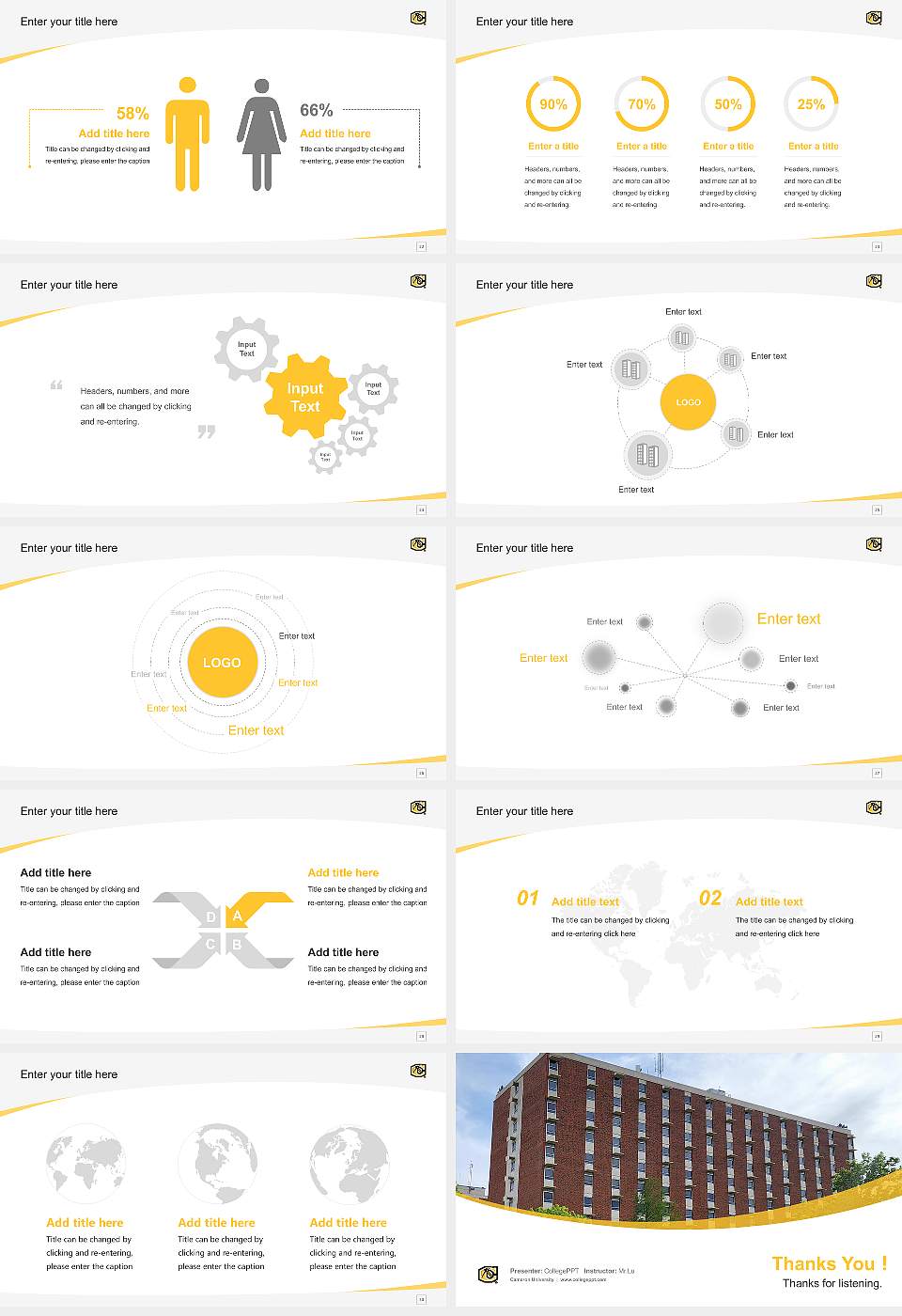 Cameron University Course/Courseware Creation PPT Template16:9 ratio PPT effect preview image4