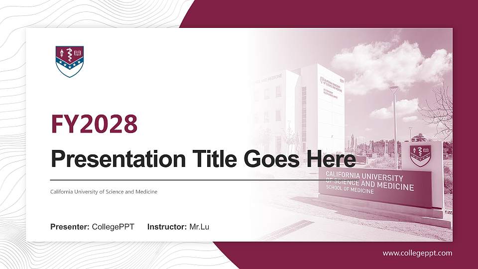 California University of Science and Medicine Academic Presentation/Research Findings Report PPT Template16:9 ratio PPT effect preview image