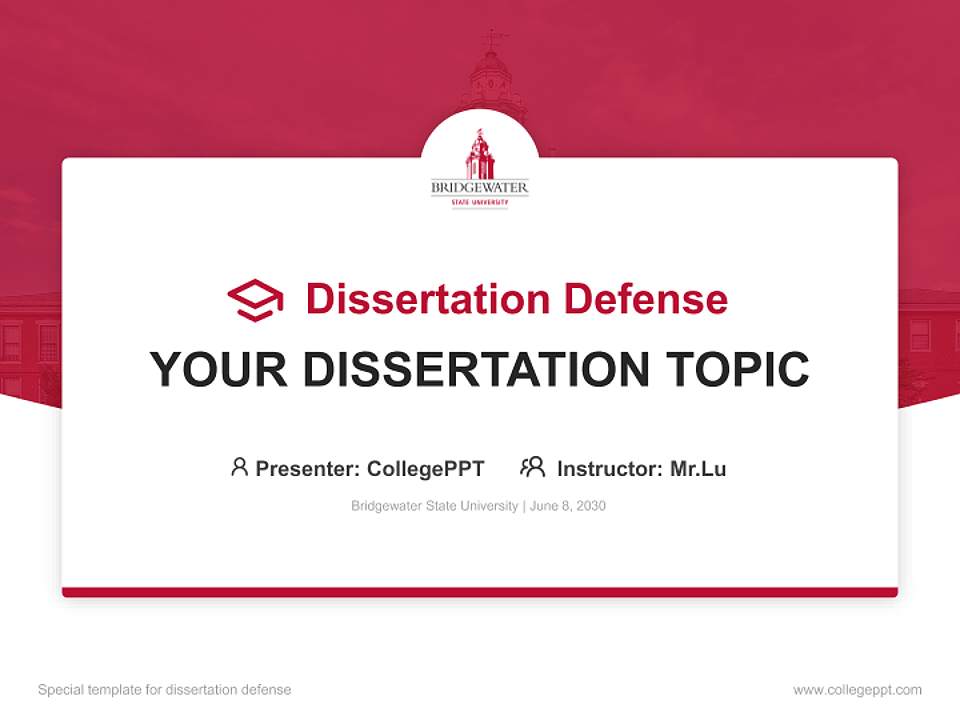 Bridgewater State University Graduation Thesis Defense PPT Template4:3 ratio PPT effect preview image7