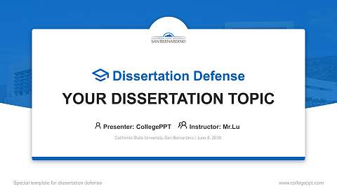 California State University-San Bernardino Graduation Thesis Defense PPT Template