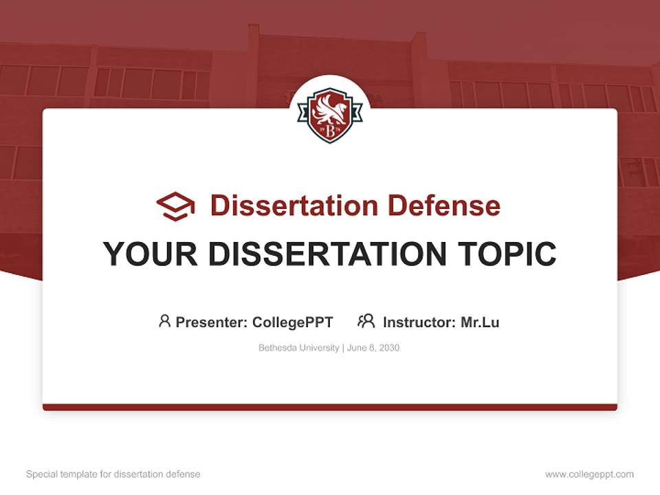 Bethesda University Graduation Thesis Defense PPT Template4:3 ratio PPT effect preview image7