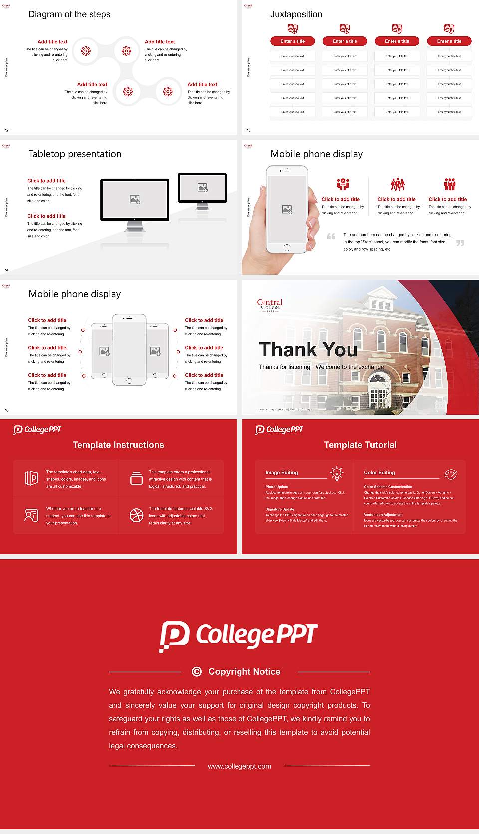 Central College Competition/Entrepreneurship Contest PPT Template16:9 ratio PPT effect preview image9