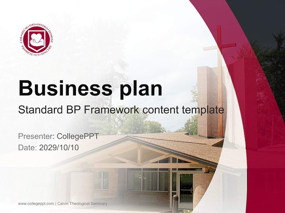 Calvin Theological Seminary Competition/Entrepreneurship Contest PPT Template4:3 ratio PPT effect preview image9