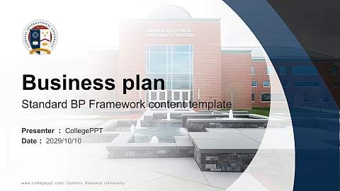 Catholic Distance University Competition/Entrepreneurship Contest PPT Template