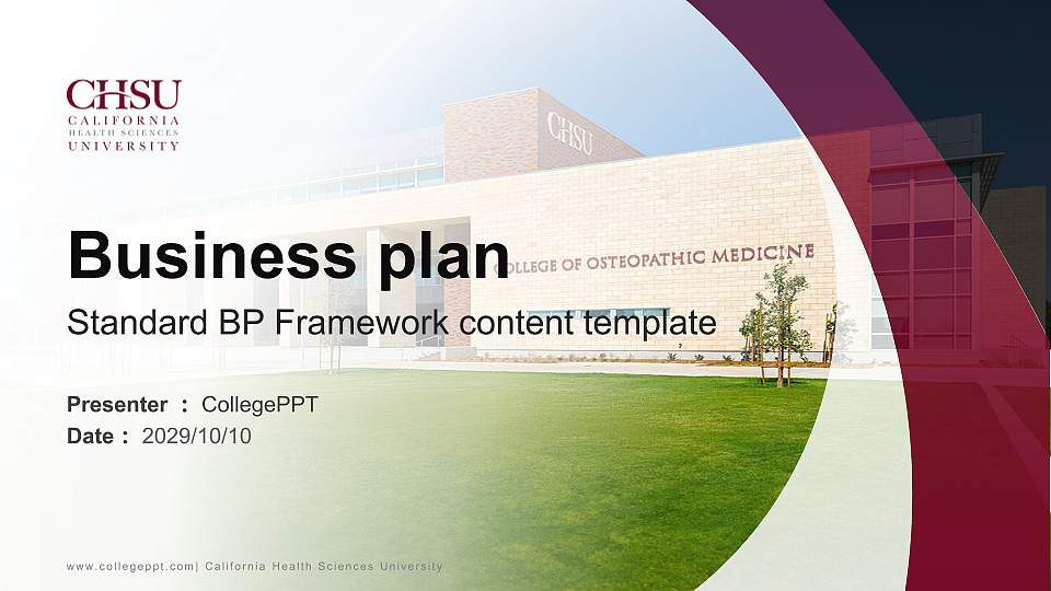 California Health Sciences University Competition/Entrepreneurship Contest PPT Template16:9 ratio PPT effect preview image