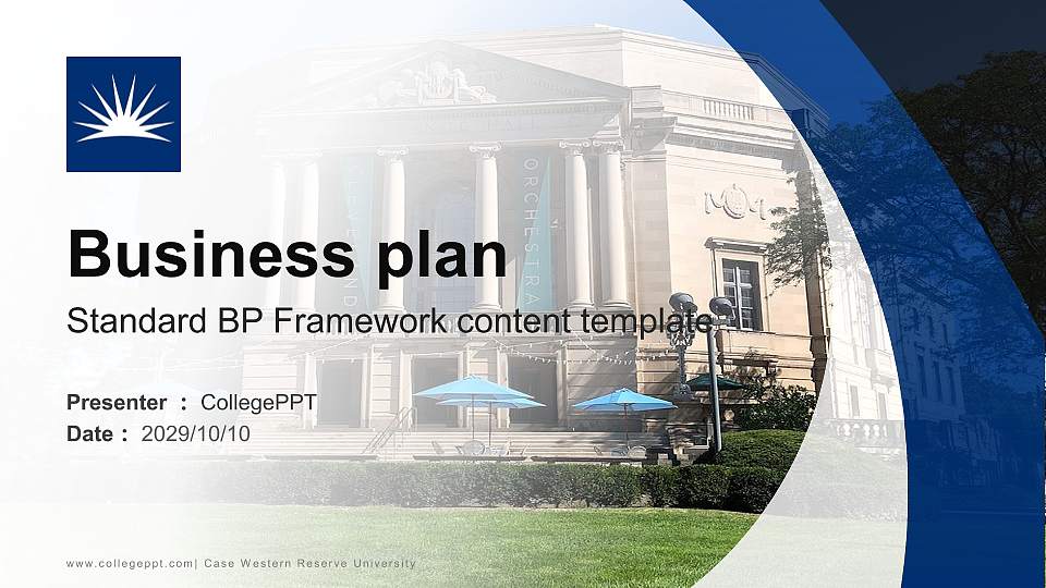 Case Western Reserve University Competition/Entrepreneurship Contest PPT Template16:9 ratio PPT effect preview image