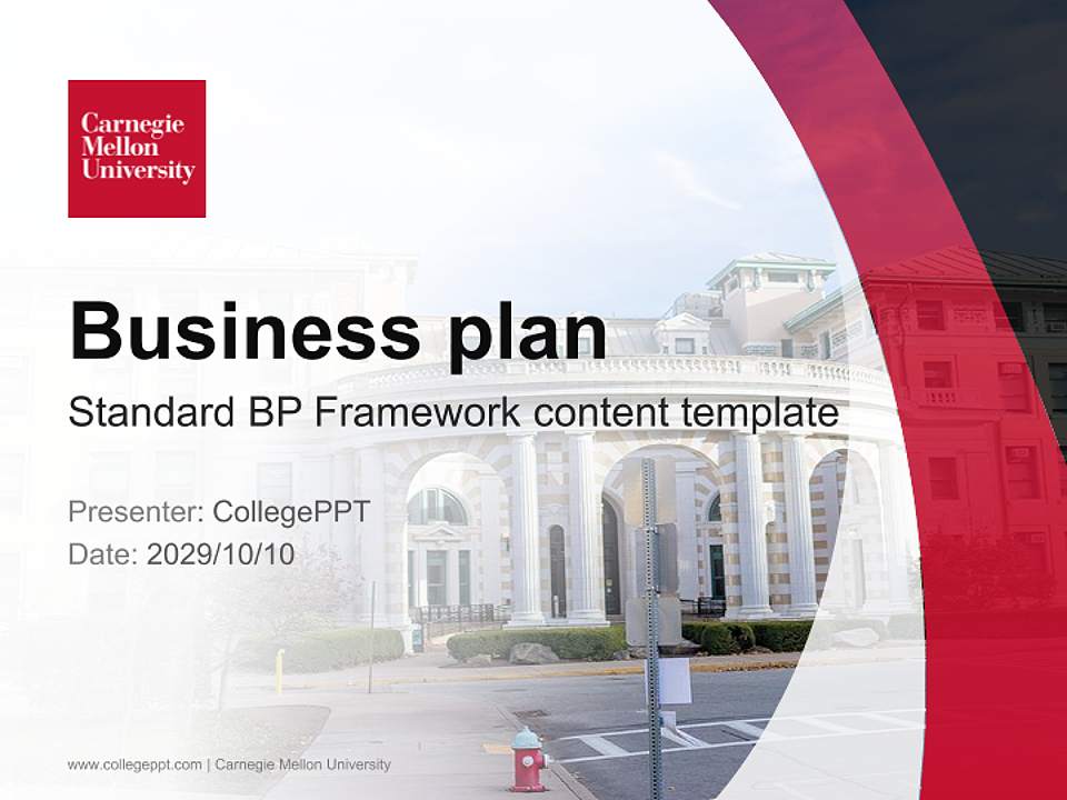 Carnegie Mellon University Competition/Entrepreneurship Contest PPT Template4:3 ratio PPT effect preview image9
