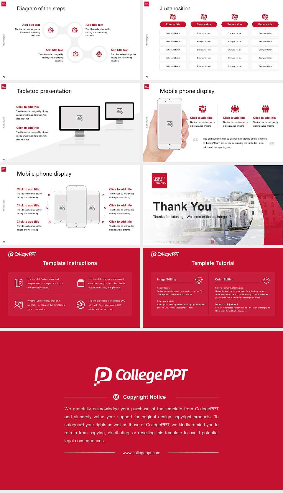 Carnegie Mellon University Competition/Entrepreneurship Contest PPT Template16:9 ratio PPT effect preview image9