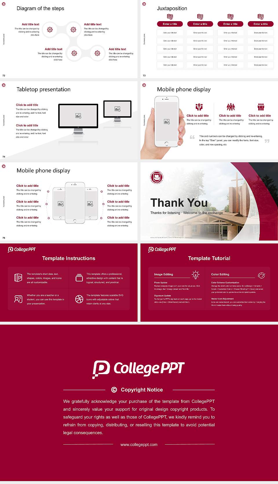 Calvin Theological Seminary Competition/Entrepreneurship Contest PPT Template16:9 ratio PPT effect preview image9