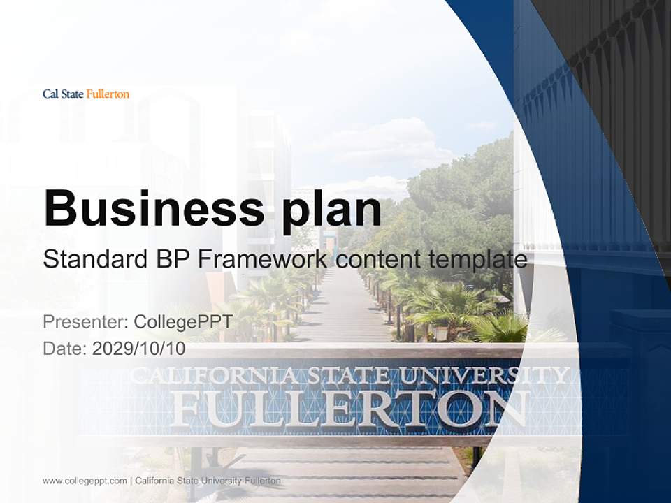 California State University-Fullerton Competition/Entrepreneurship Contest PPT Template4:3 ratio PPT effect preview image9