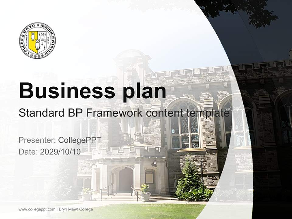 Bryn Mawr College Competition/Entrepreneurship Contest PPT Template4:3 ratio PPT effect preview image9