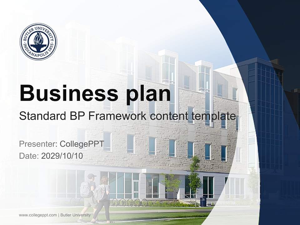 Butler University Competition/Entrepreneurship Contest PPT Template4:3 ratio PPT effect preview image9