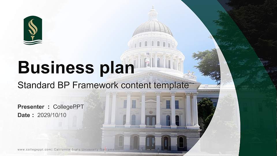 California State University-Sacramento Competition/Entrepreneurship Contest PPT Template16:9 ratio PPT effect preview image