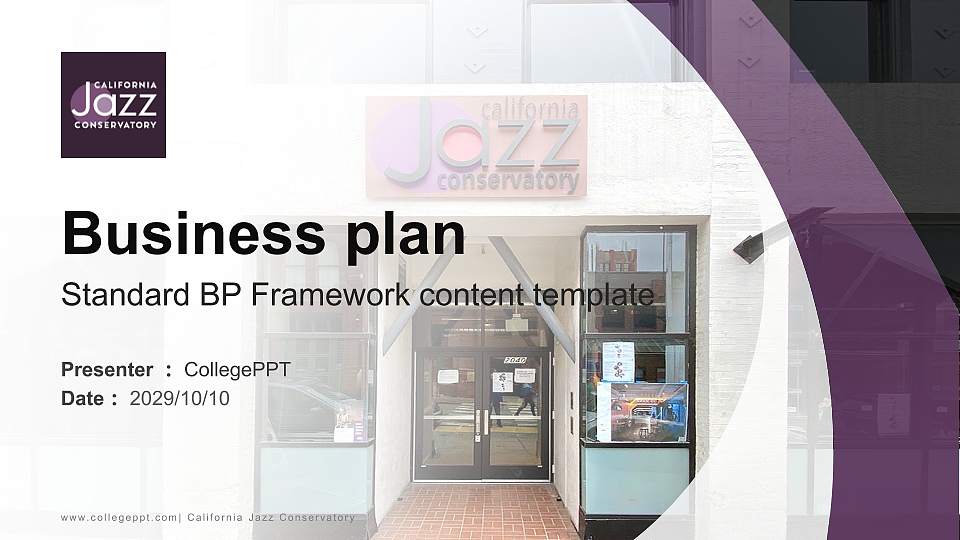 California Jazz Conservatory Competition/Entrepreneurship Contest PPT Template16:9 ratio PPT effect preview image