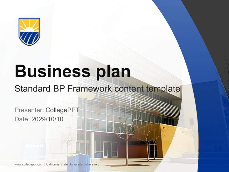 California State University-Bakersfield Competition/Entrepreneurship Contest PPT Template4:3 ratio PPT effect preview image9