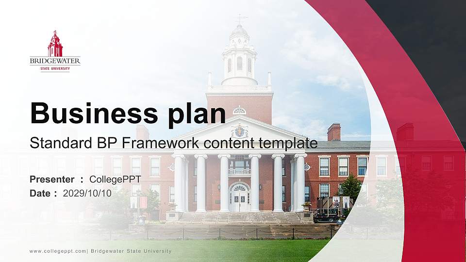 Bridgewater State University Competition/Entrepreneurship Contest PPT Template16:9 ratio PPT effect preview image