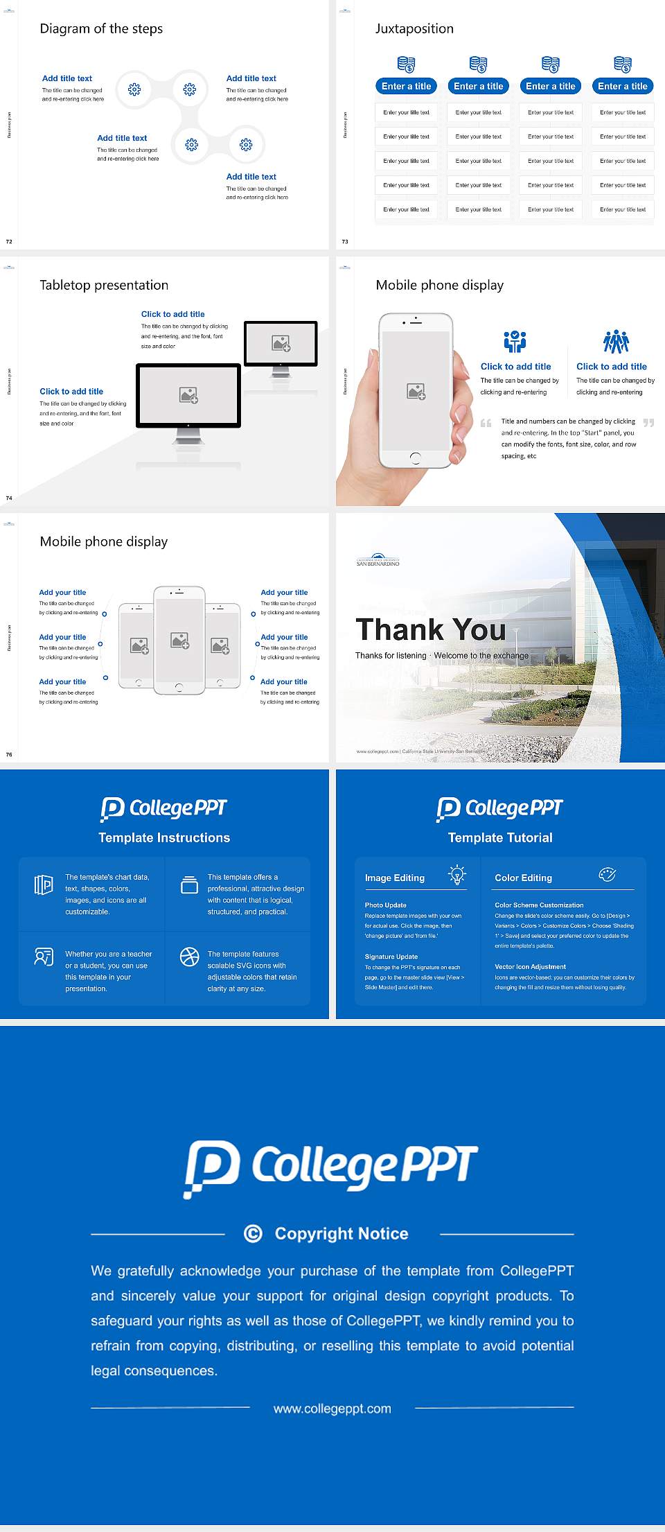 California State University-San Bernardino Competition/Entrepreneurship Contest PPT Template4:3 ratio PPT effect preview image9