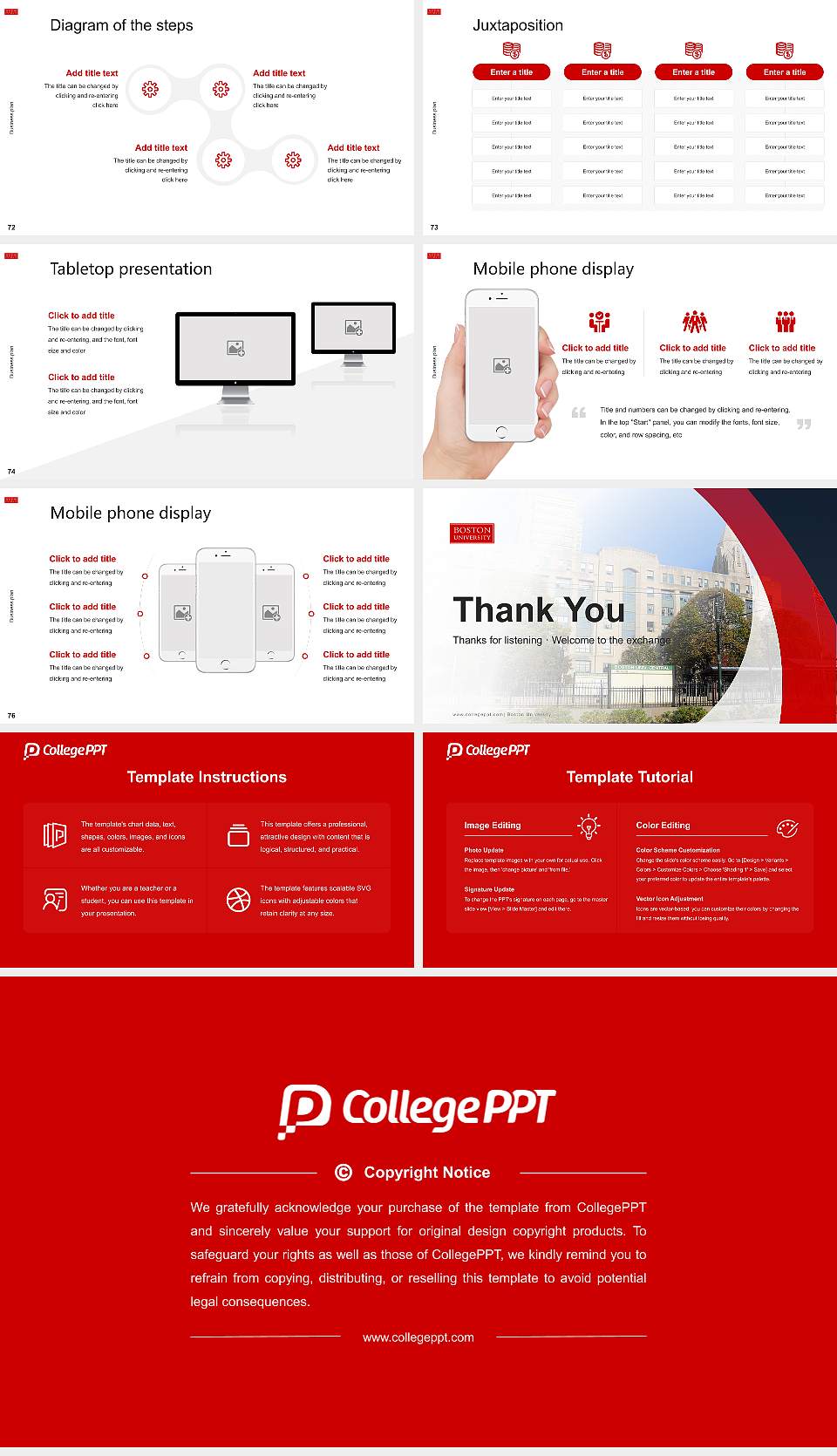 Boston University Competition/Entrepreneurship Contest PPT Template16:9 ratio PPT effect preview image9