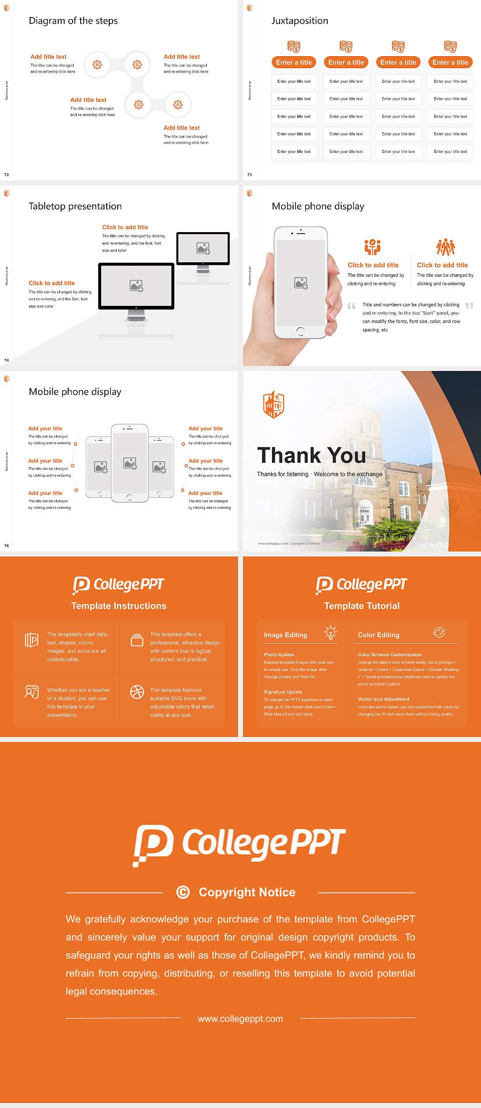 Campbell University Competition/Entrepreneurship Contest PPT Template4:3 ratio PPT effect preview image9