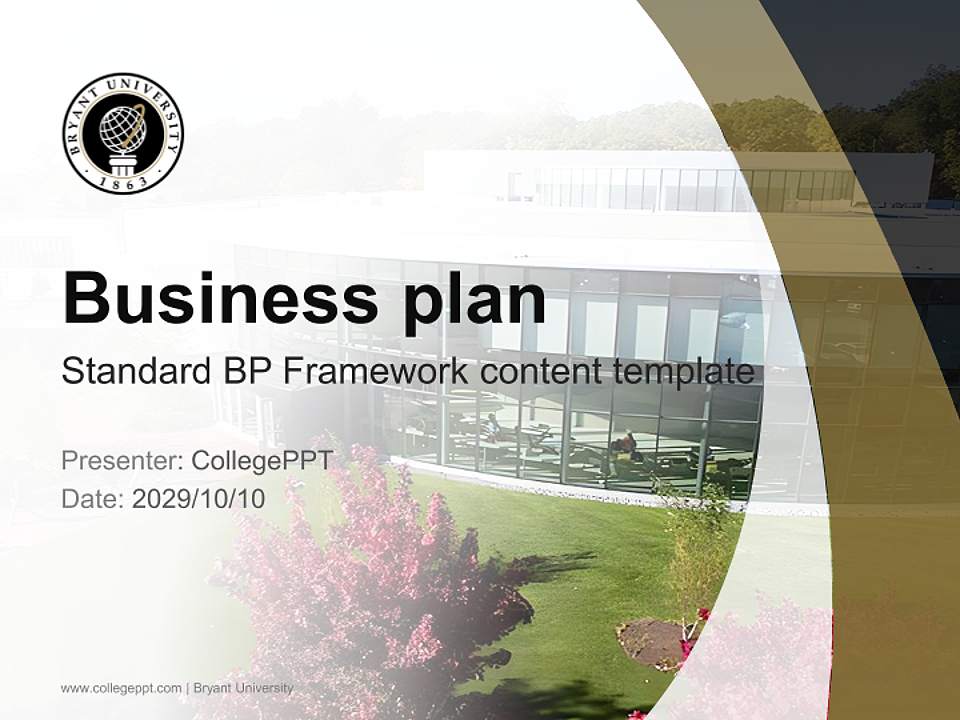 Bryant University Competition/Entrepreneurship Contest PPT Template4:3 ratio PPT effect preview image9