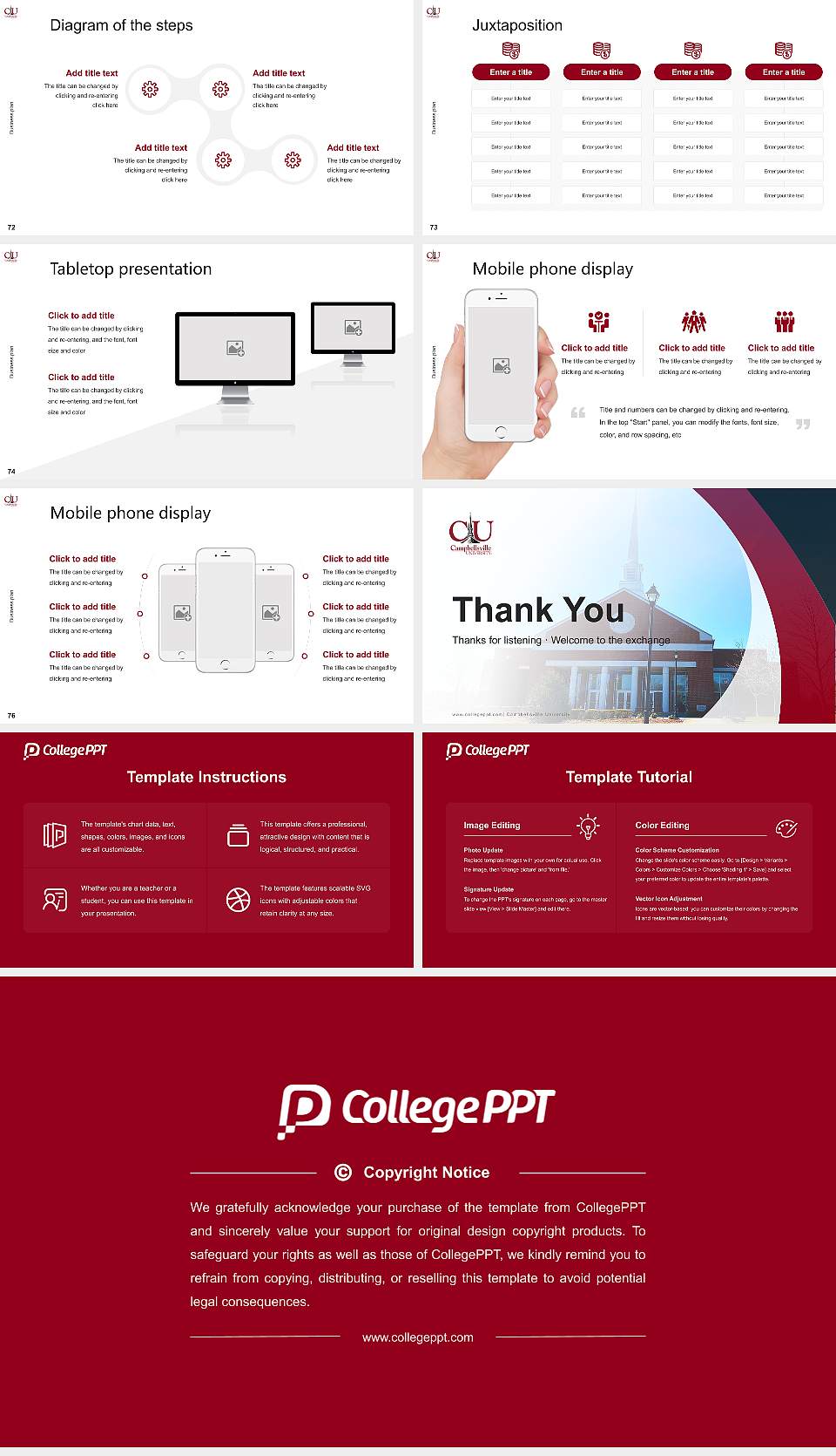 Campbellsville University Competition/Entrepreneurship Contest PPT Template16:9 ratio PPT effect preview image9