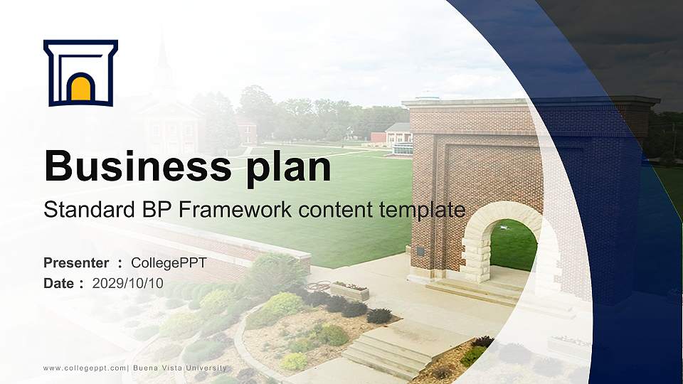 Buena Vista University Competition/Entrepreneurship Contest PPT Template16:9 ratio PPT effect preview image
